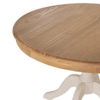 Table à manger ronde sur pied en bois massif