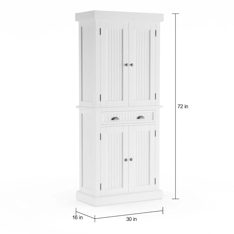 Garde-manger poncé blanc cassé à quatre portes