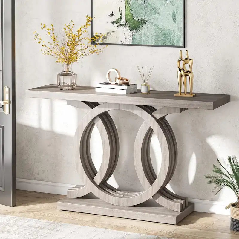 Table console de canapé 55", table d'entrée en bois pour le salon