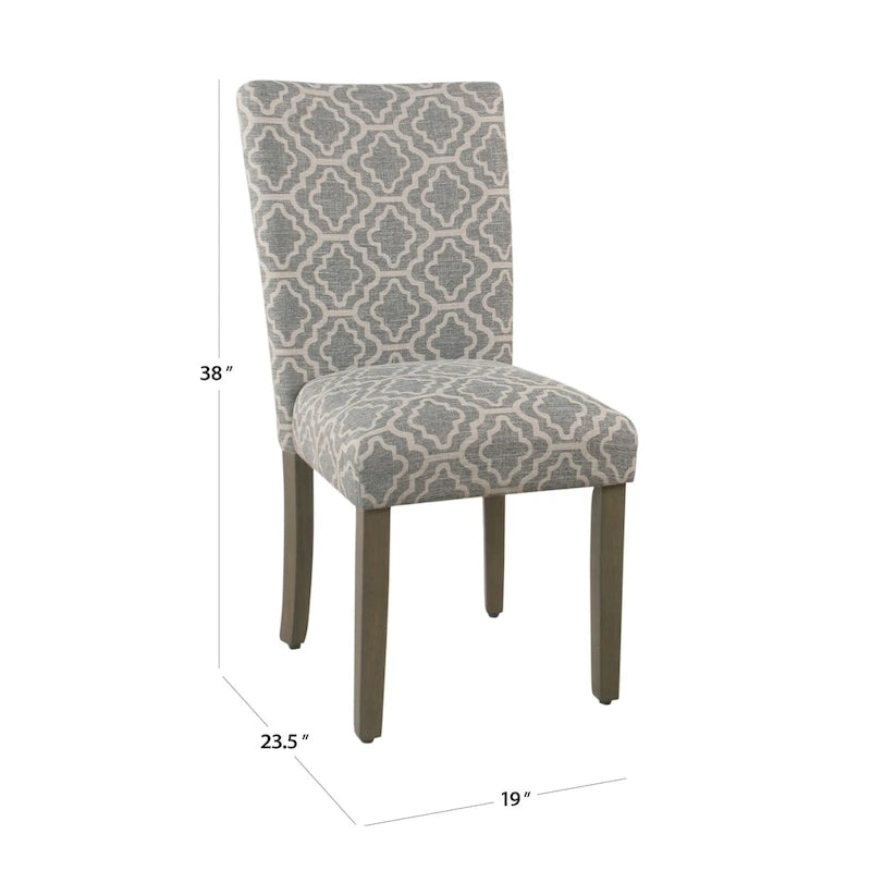 Chaise de salle à manger géométrique Parsons gris cendré