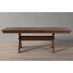 Table à manger extensible tréteaux noyer foncé