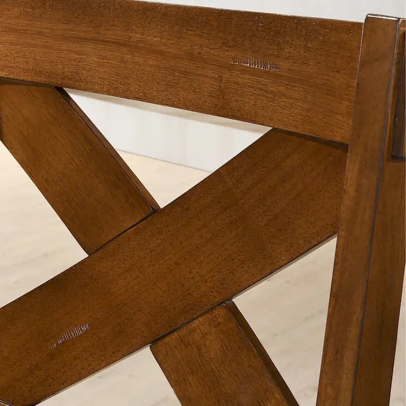 Table à manger extensible tréteaux noyer foncé