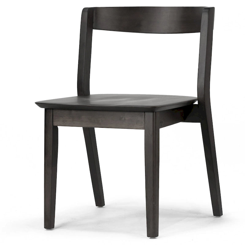 Chaise noire en bois massif avec dossier incurvé