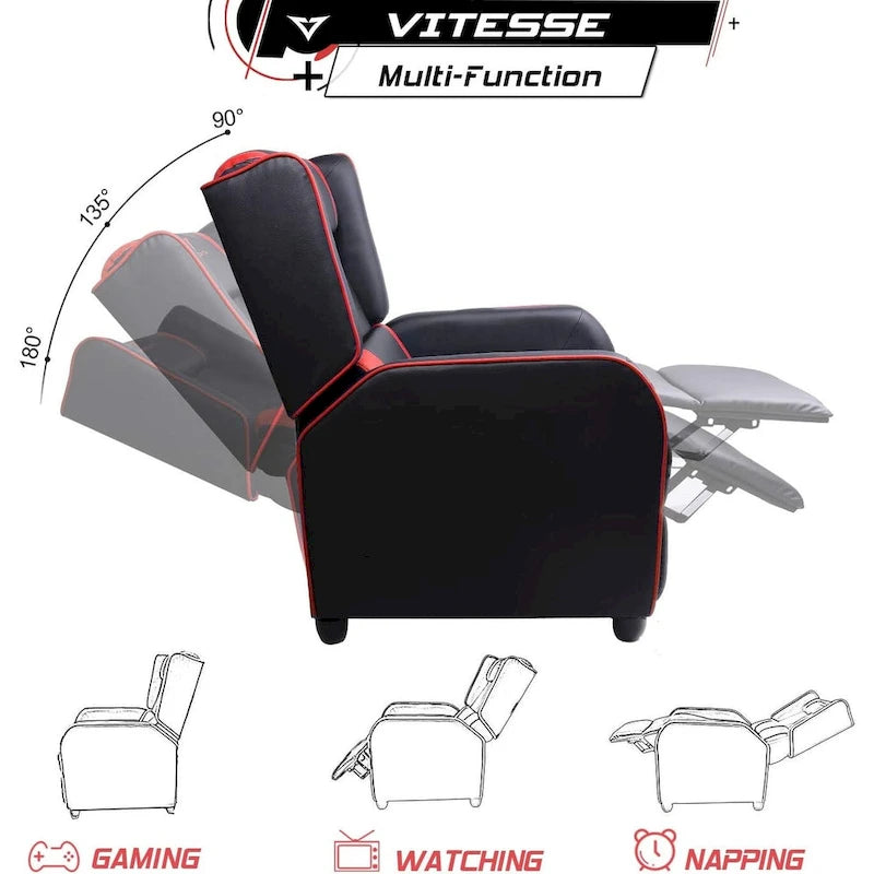 Fauteuil inclinable de jeu, dossier haut style course, siège de cinéma