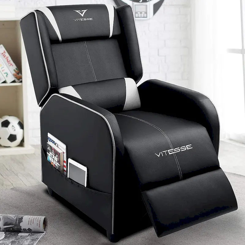 Fauteuil inclinable de jeu, dossier haut style course, siège de cinéma