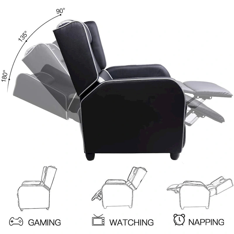 Fauteuil inclinable de jeu, dossier haut style course, siège de cinéma