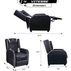 Fauteuil inclinable de jeu, dossier haut style course, siège de cinéma