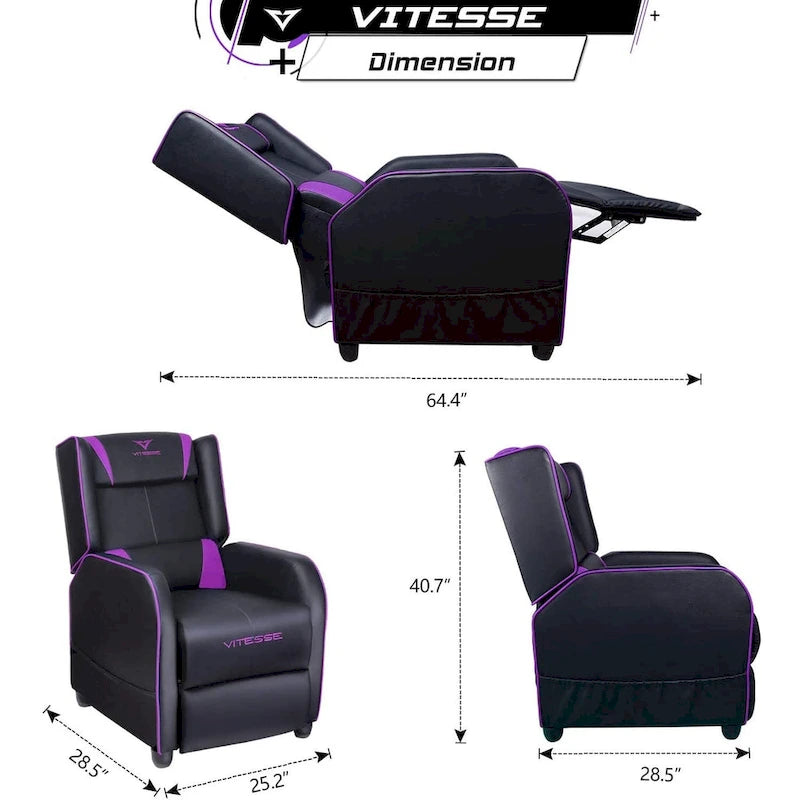 Fauteuil inclinable de jeu, dossier haut style course, siège de cinéma