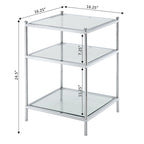 Table d'appoint en verre à 3 niveaux