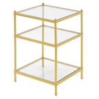Table d'appoint en verre à 3 niveaux