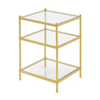 Table d'appoint en verre à 3 niveaux