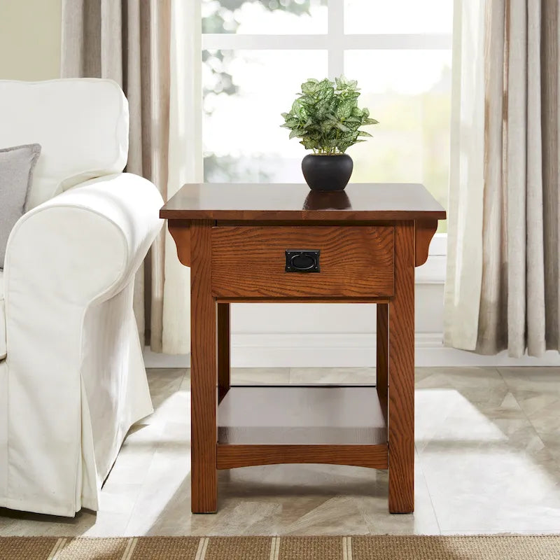 Table d'appoint de style Mission avec tiroir