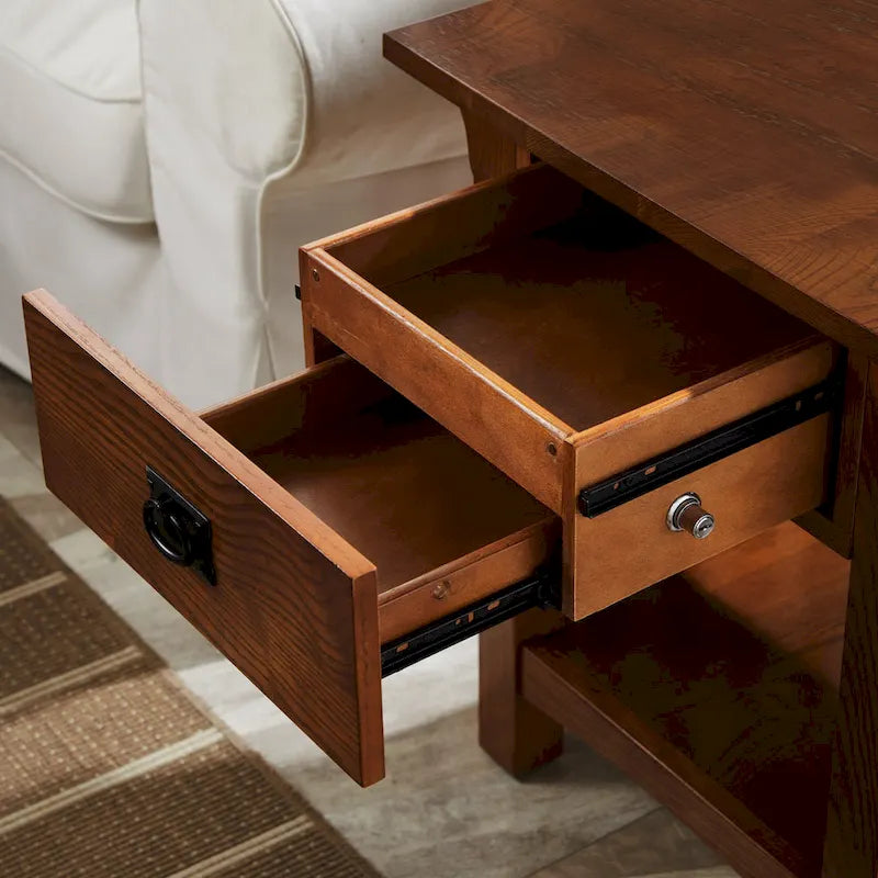 Table d'appoint de style Mission avec tiroir