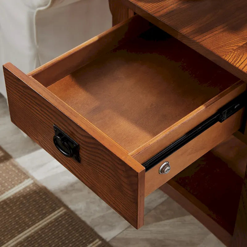 Table d'appoint de style Mission avec tiroir