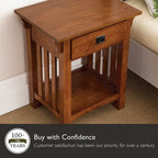 Table d'appoint de style Mission avec tiroir