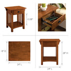 Table d'appoint de style Mission avec tiroir
