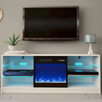 Meuble TV moderne 58" avec cheminée électrique