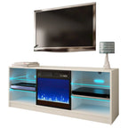 Meuble TV moderne 58" avec cheminée électrique