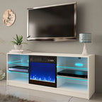 Meuble TV moderne 58" avec cheminée électrique
