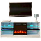 Meuble TV moderne 58" avec cheminée électrique