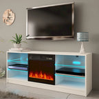 Meuble TV moderne 58" avec cheminée électrique
