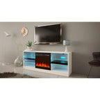 Meuble TV moderne 58" avec cheminée électrique