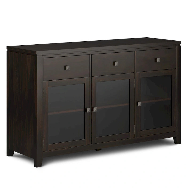 Buffet contemporain en acajou massif de 137 cm de large