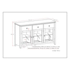 Buffet contemporain en acajou massif de 137 cm de large