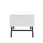 Table basse moderne de 42 pouces à 2 tiroirs avec pieds en métal