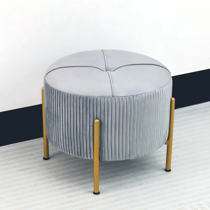 Repose-pieds ottoman rond avec pieds en métal