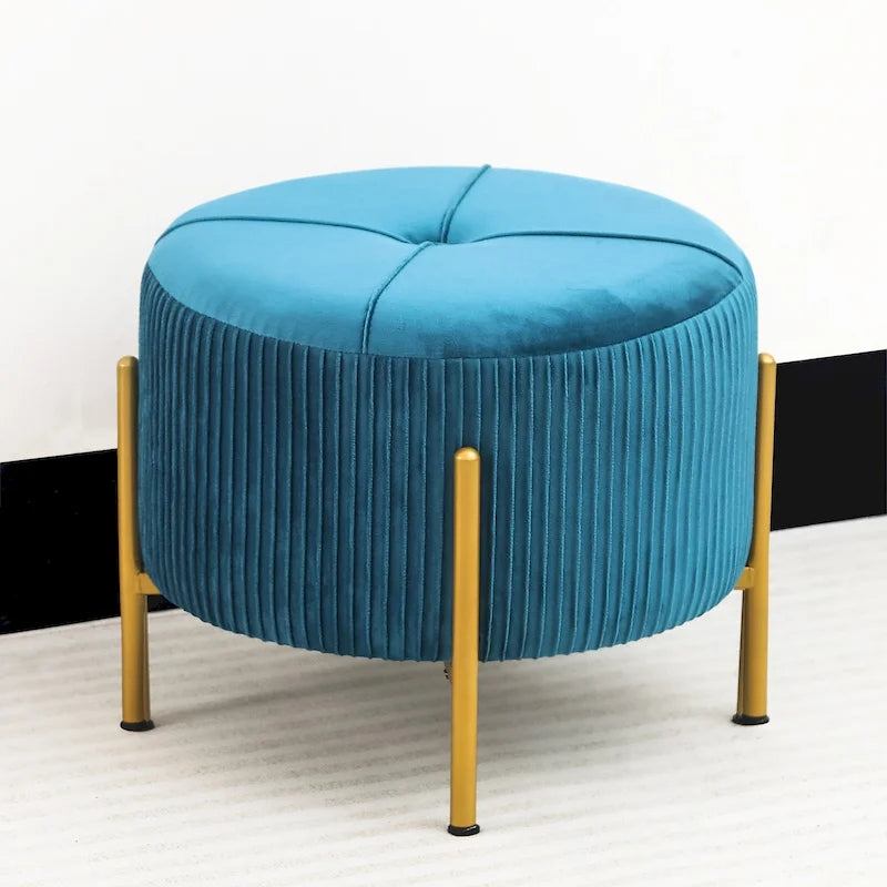 Repose-pieds ottoman rond avec pieds en métal