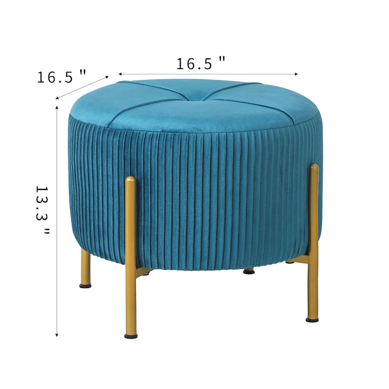Repose-pieds ottoman rond avec pieds en métal
