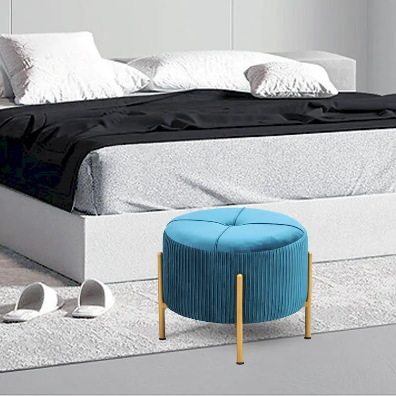 Repose-pieds ottoman rond avec pieds en métal
