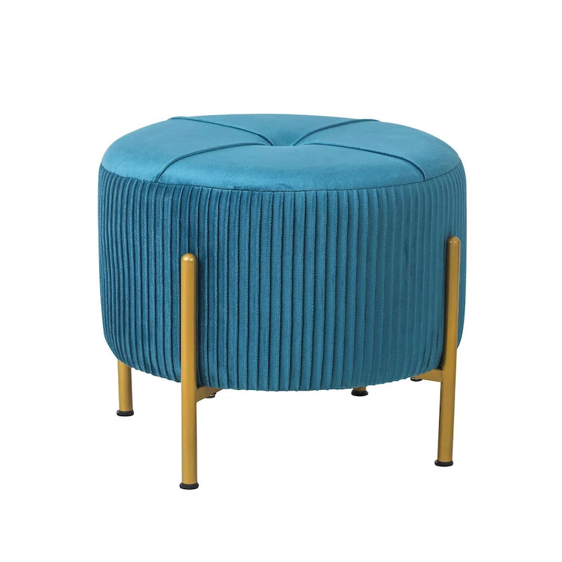 Repose-pieds ottoman rond avec pieds en métal