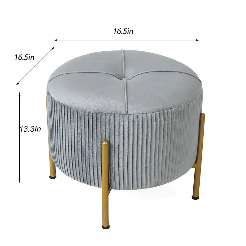 Repose-pieds ottoman rond avec pieds en métal
