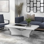 Table basse contemporaine avec plateau en verre insert
