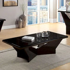 Table basse contemporaine avec plateau en verre insert