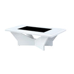 Table basse contemporaine avec plateau en verre insert