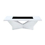 Table basse contemporaine avec plateau en verre insert
