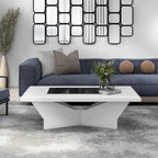 Table basse contemporaine avec plateau en verre insert