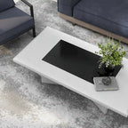 Table basse contemporaine avec plateau en verre insert