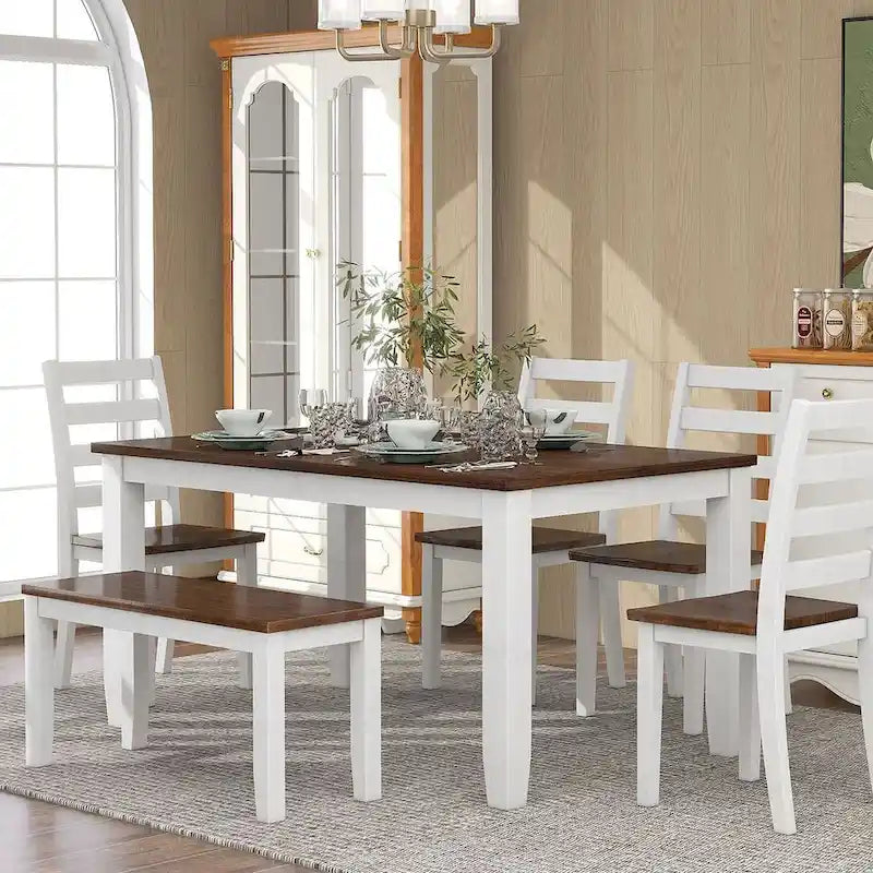 Table de salle à manger avec chaises et banc