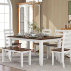 Table de salle à manger avec chaises et banc