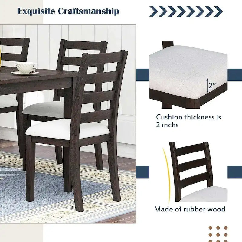 Table de salle à manger avec chaises et banc