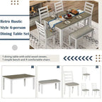 Table de salle à manger avec chaises et banc