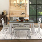 Table de salle à manger avec chaises et banc