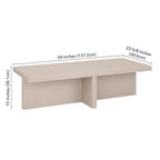 Table basse rectangulaire de 54 po de largeur