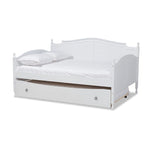Lit de repos double style cottage avec lit gigogne escamotable