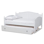 Lit de repos double style cottage avec lit gigogne escamotable