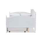 Lit de repos double style cottage avec lit gigogne escamotable